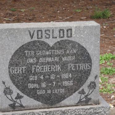 VOSLOO Gert Frederik Petrus 1884-1966