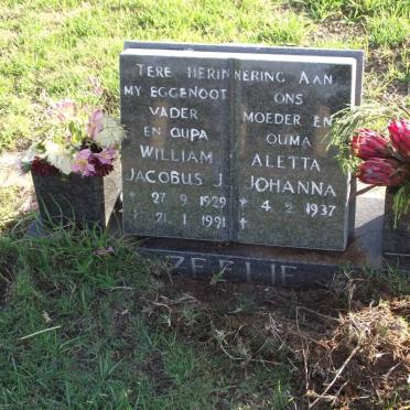 ZEELIE William Jacobus J. 1929-1991 &amp; Aletta Johanna 1937-