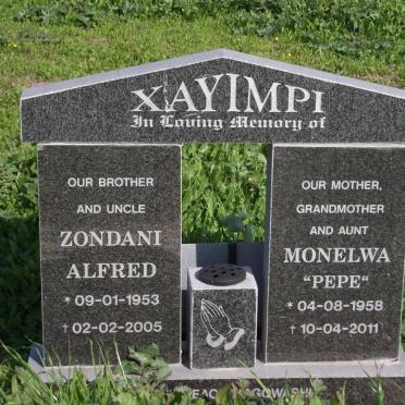 XAYIMPI Zondani Alfred 1953-2005 ;; Monelwa 1958-2011.JPG
