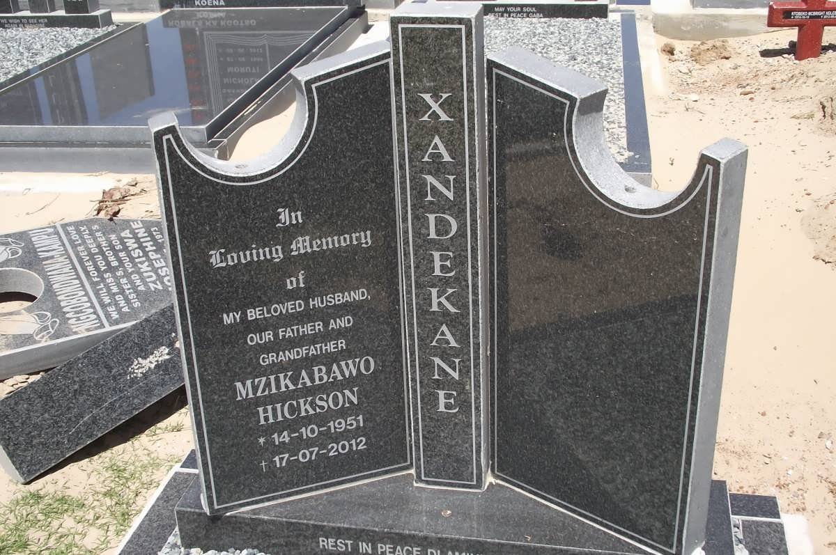 XANDEKANE Mzikabawo Hickson 1951-2012
