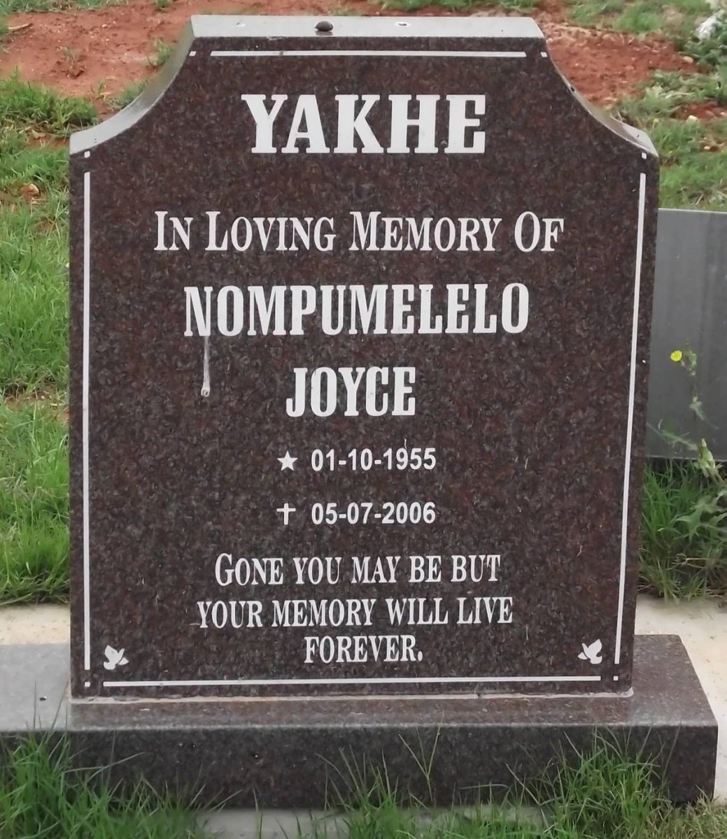 YAKHE Nompumelelo Joyce 1955-2006