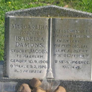 DAMONS Margaretha Isabella nee JACOBS 1906-1976