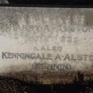 ALSTON Harry A. 1871-1925 &amp; Kenningale A.1905-1938