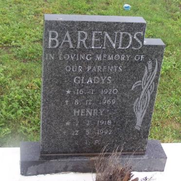 BARENDS Henry 1918-1992 &amp; Gladys 1920-1969