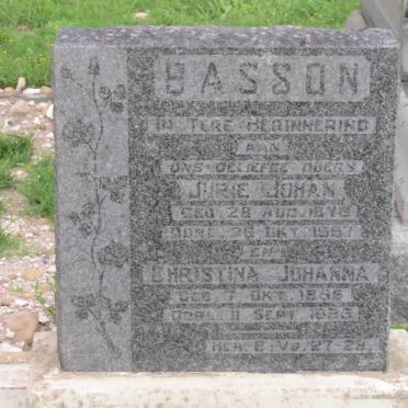 BASSON Jurie Johan 1878-1957 &amp; Christina Johanna 1855-1935