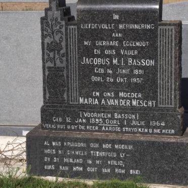 BASSON Jacobus M.I. 1891-1957 :: MESCHT Maria A., van der formerly BASSON 1895-1964