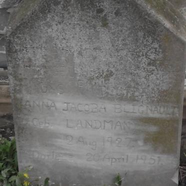 BLIGNAULT Anna Jacoba nee LANDMAN 1927-1957