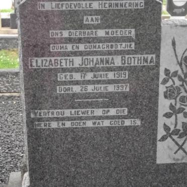 BOTHMA Elizabeth Johanna 1919-1997
