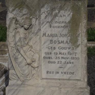 BOSMAN Maria Johanna nee GOUWS 1917-1939
