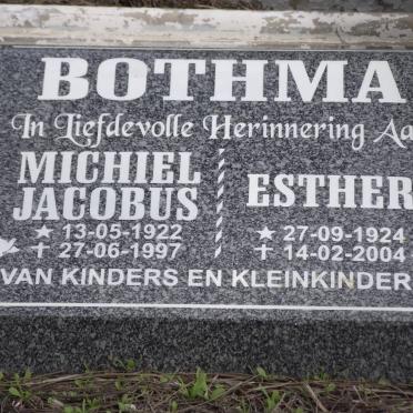 BOTHMA Michiel Jacobus 1922-1997 &amp; Esther 1924-2004