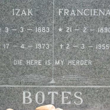 BOTES Izak 1883-1973 &amp; Franciena 1890-1955