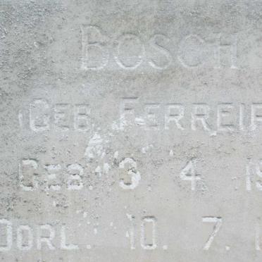 BOSCH Catharina Magdalena nee FERREIRA 1905-1971 