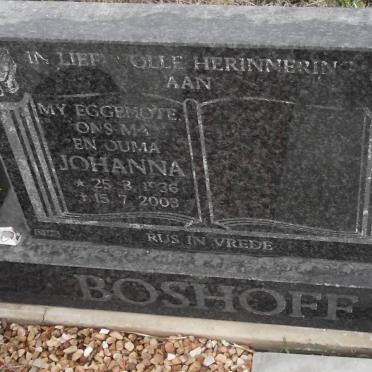 BOSHOFF Johanna 1936-2003