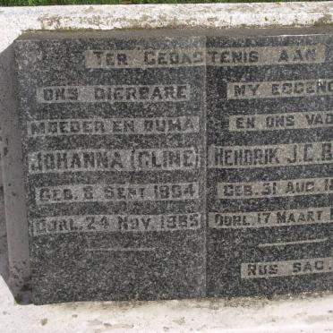 BRITS Hendrik J.C. 1897-1955 &amp; Johanna GLINE 1904-1985