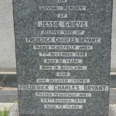 BRYANT Fredrick Charles -1952 &amp; Jessie Grieve -1948