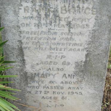 BRUCE Frank -1948 &amp; Mary Ann -1955
