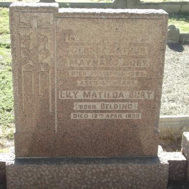 BURY Maynard -1968 &amp; Lily Matilda BELDING -1955