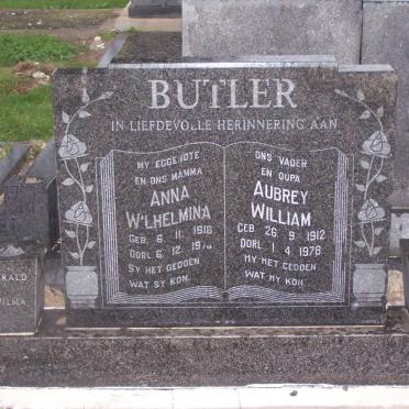 BUTLER Aubrey William 1912-1978 &amp; Anna Wilhelmina 1916-1974
