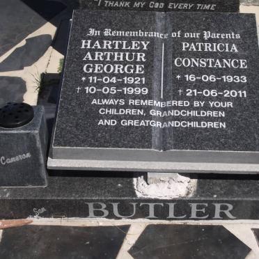 BUTLER Hartley Arthur George 1921-1999 &amp; Patricia Constance 1933-2011