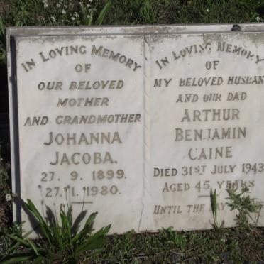 CAINE Johanna Jacoba 1899-1980 &amp; Arthur Benjamin -1943