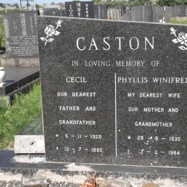 CASTON Cecil 1920-1990 &amp; Phyllis Winifred 1930-1984