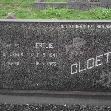 CLOETE Gertjie 1941-1952
