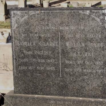 CLARKE William Bryde 1882-1965 &amp; Isabella INGLIS 1887-1963