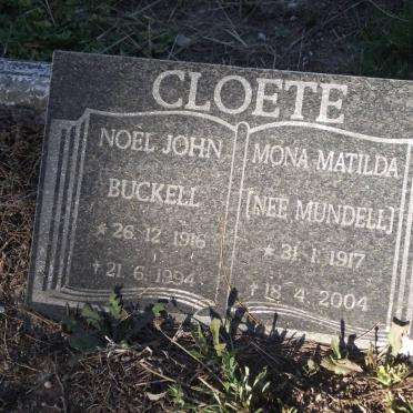 CLOETE Noel John Buckell 1916-1994 &amp; Mona Matilda MUNDELL 1917-2004