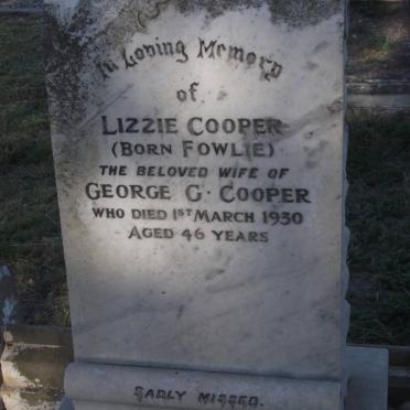 COOPER Lizzie nee FOWLIE -1930
