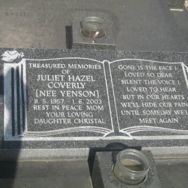 COVERLY Juliet Hazel nee YENSON 1957-2003
