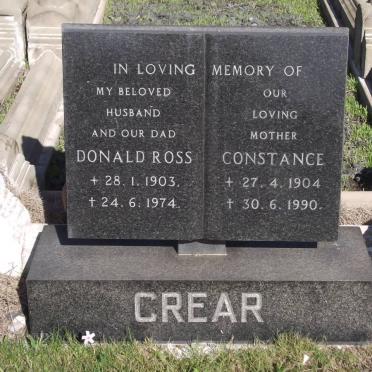 CREAR Donald Ross 1903-1974 &amp; Constance 1904-1990