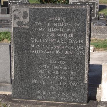 DAVIS Price Hughes 1891-1978 &amp; Cicely Pearl 1900-1955