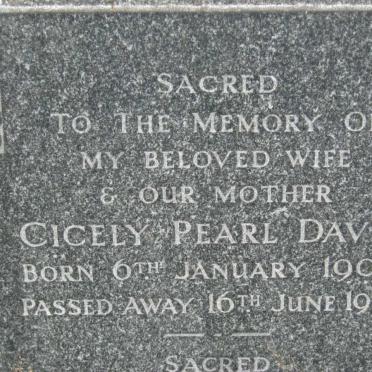 DAVIS Cicely Pearl 1900-1955