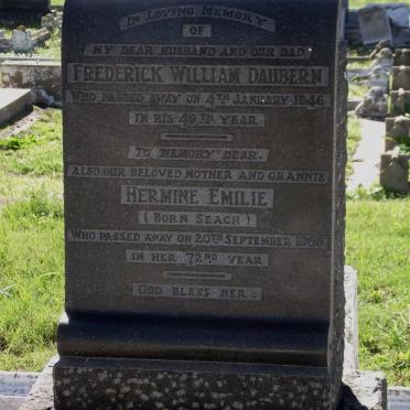DAUBERN Frederick William -1946 &amp; Hermine Emilie SEACH -1966