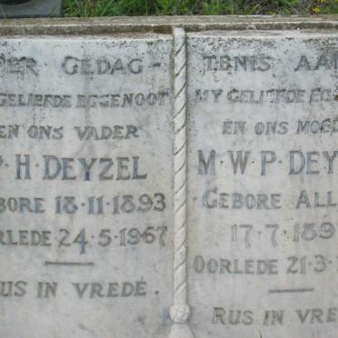 DEYZEL P.H. 1893-1967 &amp; M.W.P. ALLERS 1897-1959