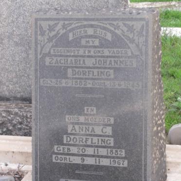 DORFLING Zacharia Johannes 1882-1945 &amp; Anna C. 1882-1967