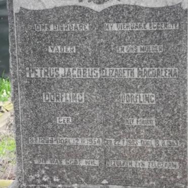 DORFLING Petrus Jacobus 1899-1954 &amp; Elizabeth Magdalena FOURIE 1903-1963