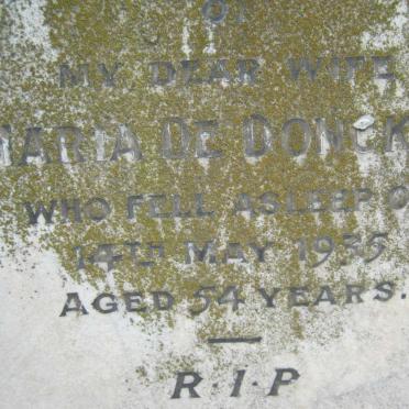DONCKER Stephen, de -1954 &amp; Maria -1935