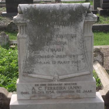 FERREIRA Jacobus Ignatius 1869-1947 &amp; A.C. -1954