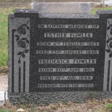 FOWLER Frederick 1861-1949 &amp; Esther 1863-1946