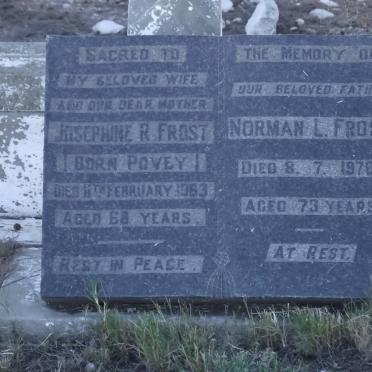 FROST Norman -1970 &amp; Josephine R. POVEY -1963