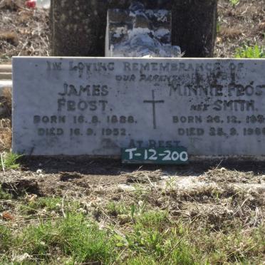 FROST James 1888-1952 &amp; Minnie SMITH 1890-1966