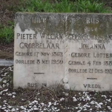 GROBBELAAR Pieter William 1863-1950 &amp; Gerbrech Susanna Johanna LOTTER 1885-1934