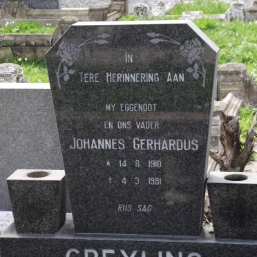 GREYLING Johannes Gerhardus 1910-1981
