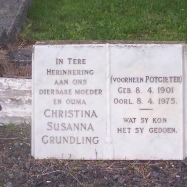 GRUNDLING Christina Susanna formerly POTGIETER 1901-1975