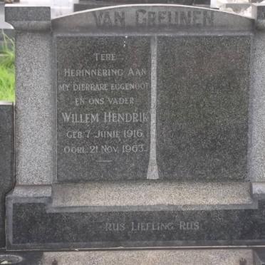 GREUNEN Willem Hendrik, van 1916-1963