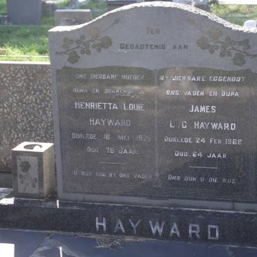 HAYWARD Henrietta Louie -1975 &amp; James L.C. -1968