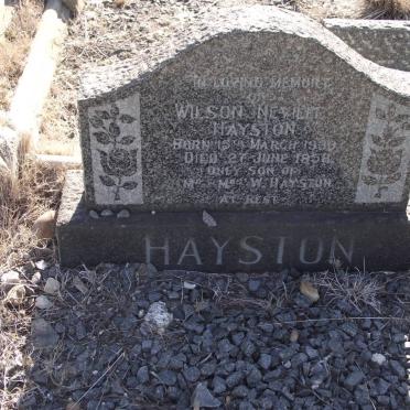HAYSTON Wilson Neville 1930-1958