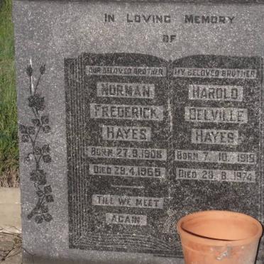 HAYES Norman Frederick 1908-1965 &amp; Harold Belville 1919-1974