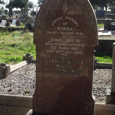 HASTIE Robina 1880-1926 &amp; James Brunton -1937